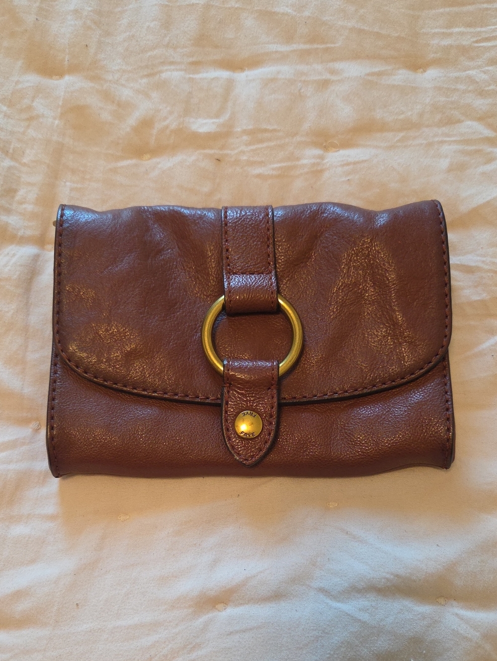 Frye Boho Western Genuine Leather Harness O Ring Crossbody Bag Purse